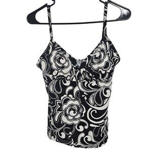 Jamaica Bay Floral Tankini Top Womens Size 14 Padded Bra Swimwear Swimsuit Beach
